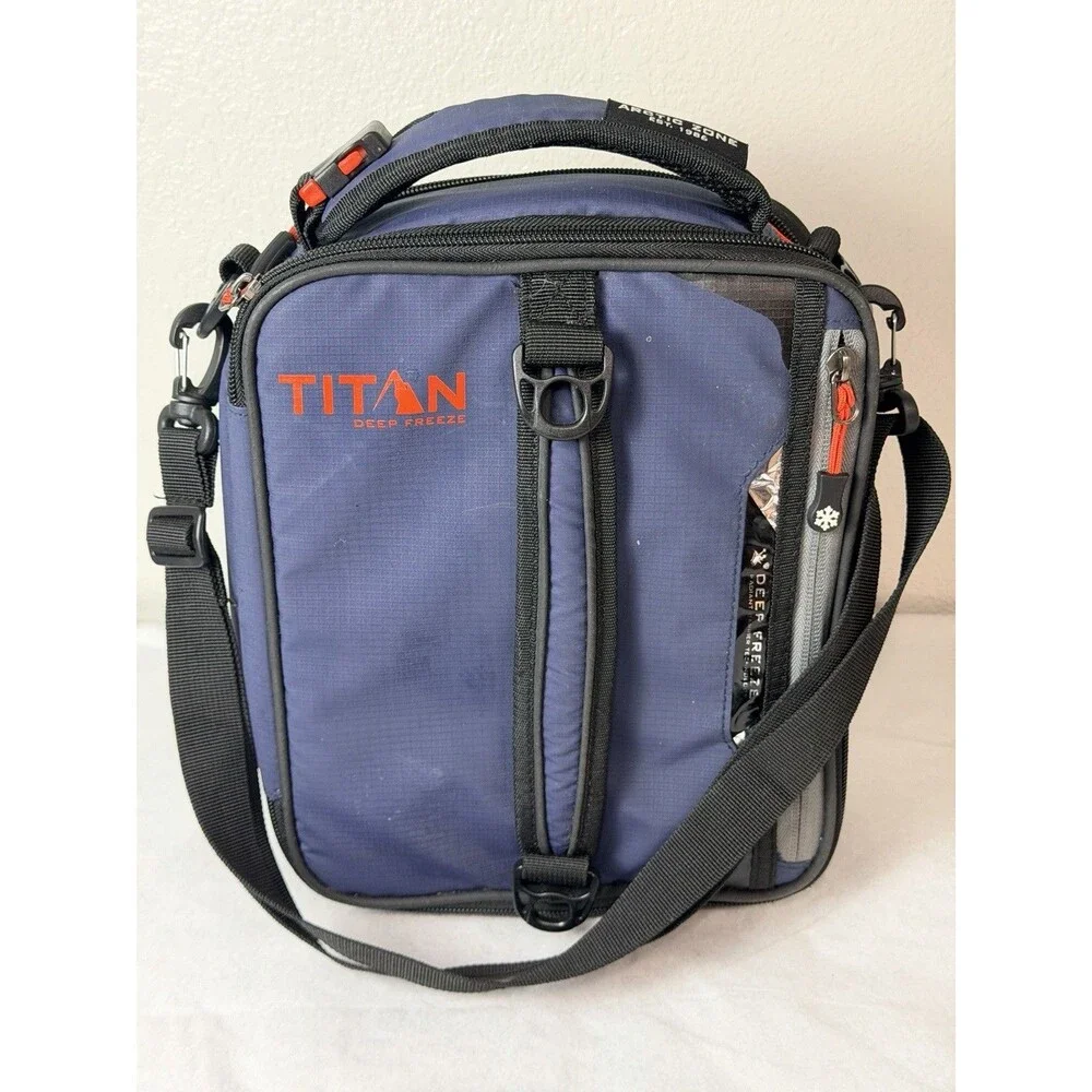 Arctic Zone Titan Deep Freeze Expandable Lunch Box Blue Preowned WITH Ice Walls